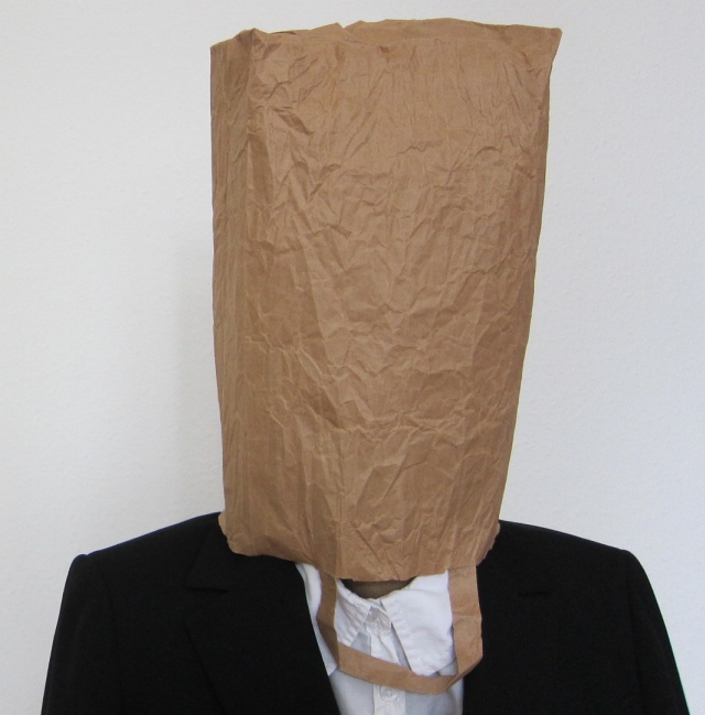 Image result for paper bag over head