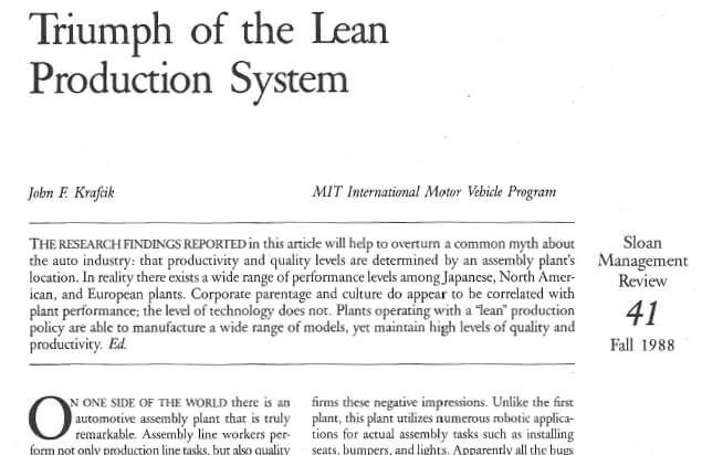 Triumph of the Lean Production System