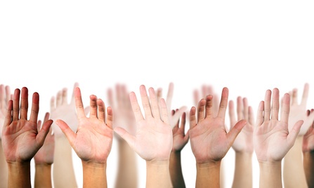 Hands raised