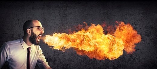 manager spewing fire