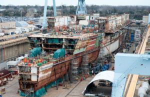 USS Gerald R Ford CVN 78 under construction