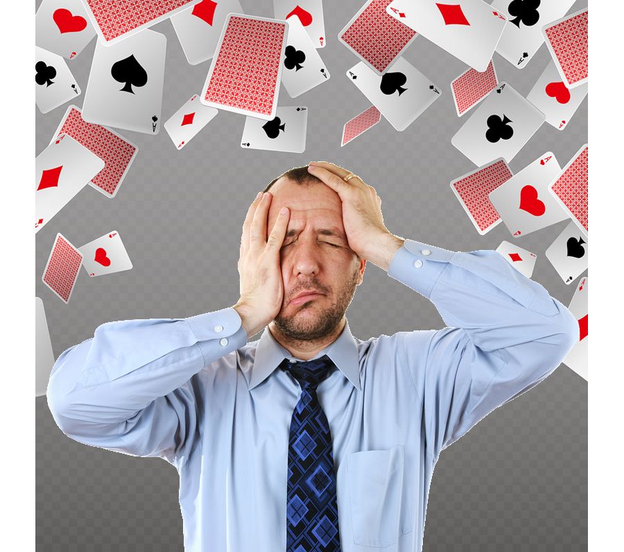 Manager with Playing Cards