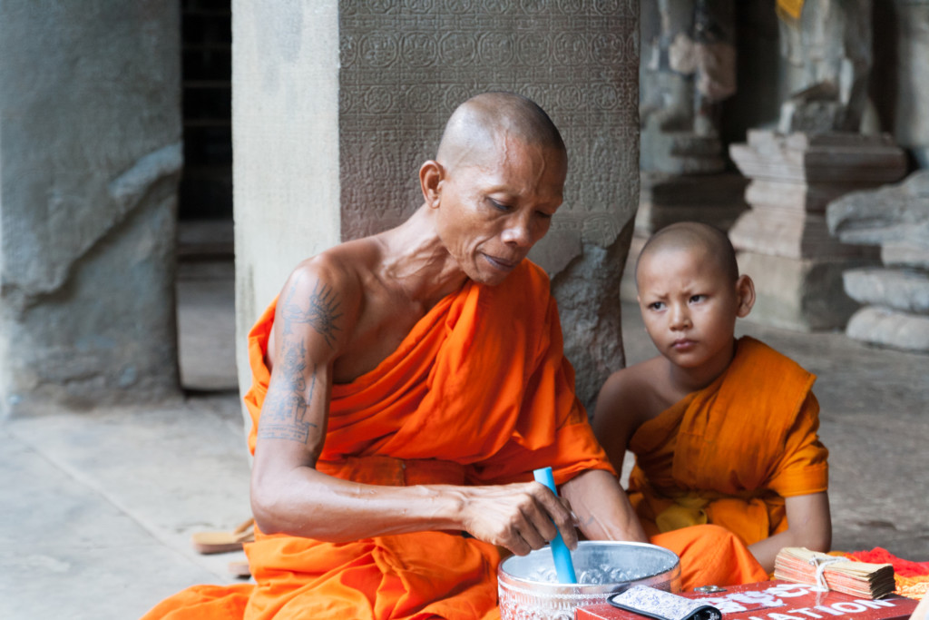 Monks in Angkor Wat