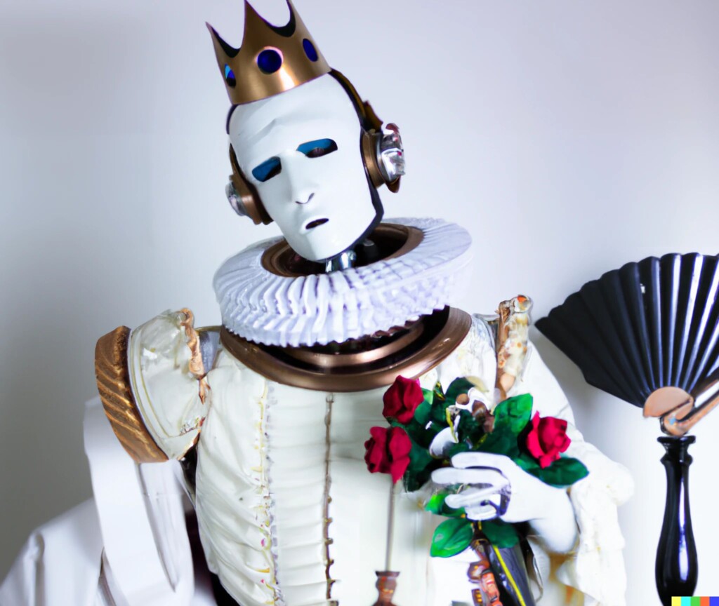 DALL·E robot dressed like shakespeare